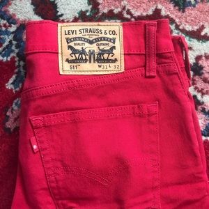 Levi’s 511 red denim skinny jeans